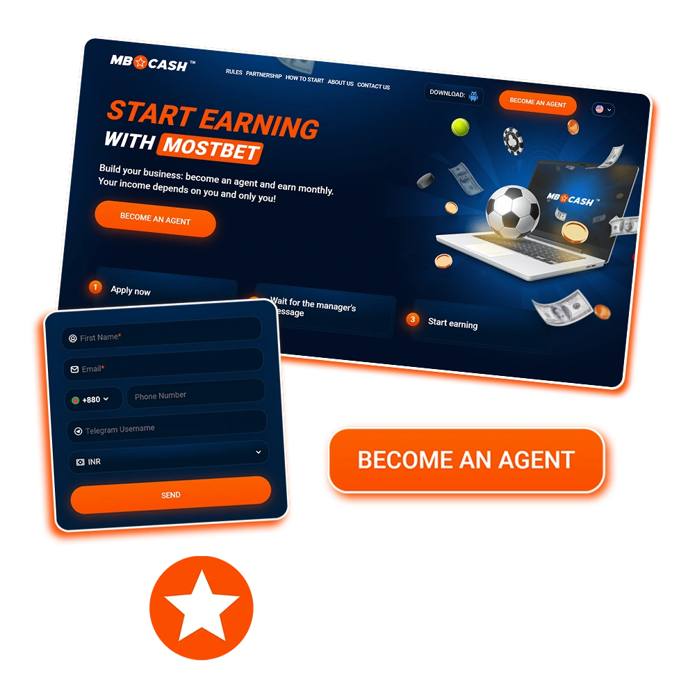 Help other users to make transactions at Mostbet and get commission.