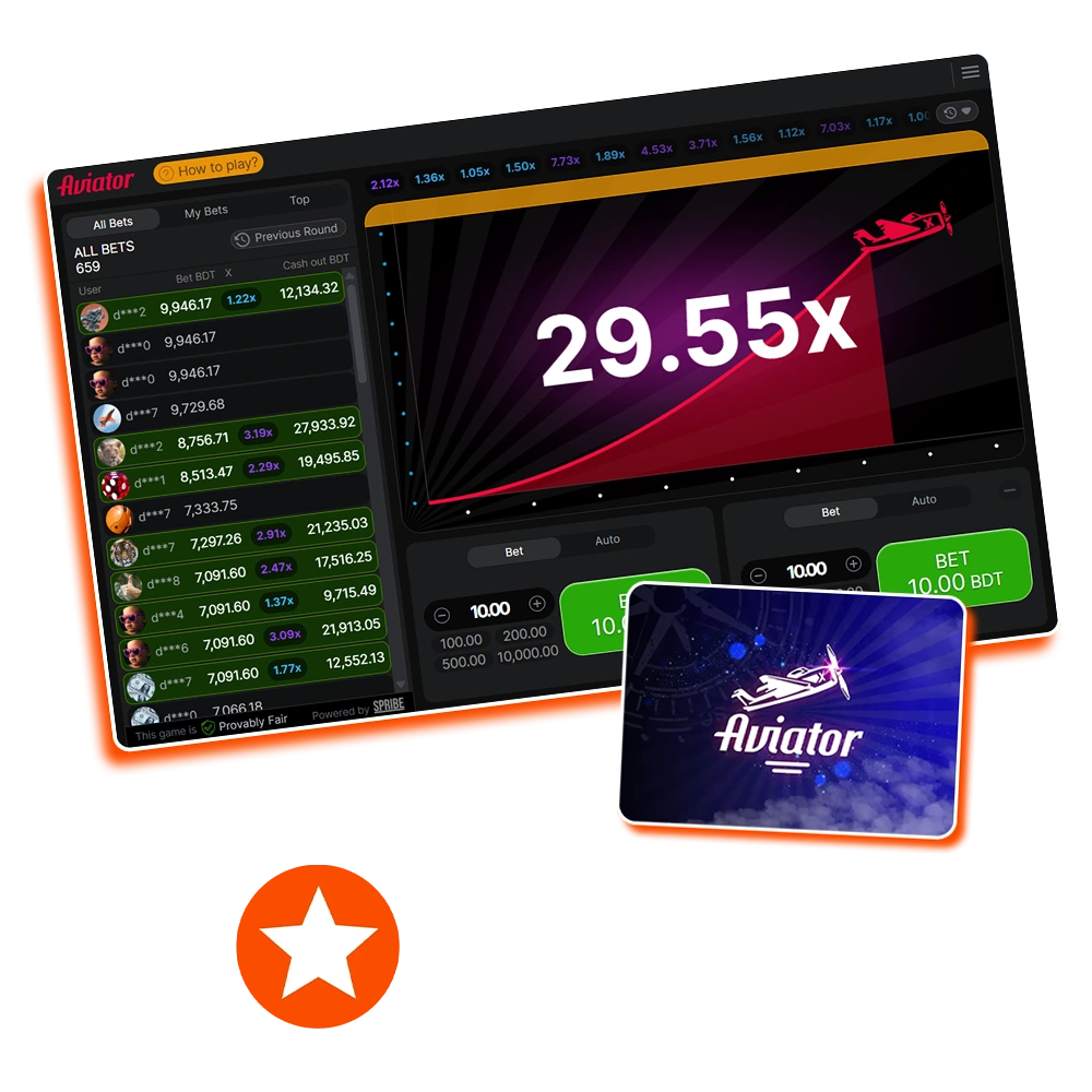 Take a flight with Aviator at Mostbet.