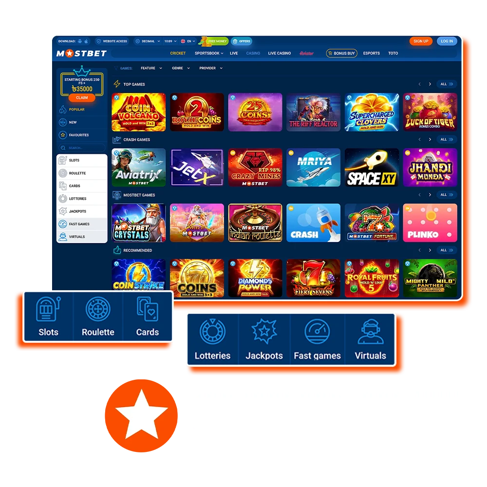 Enjoy casino games with Mostbet.