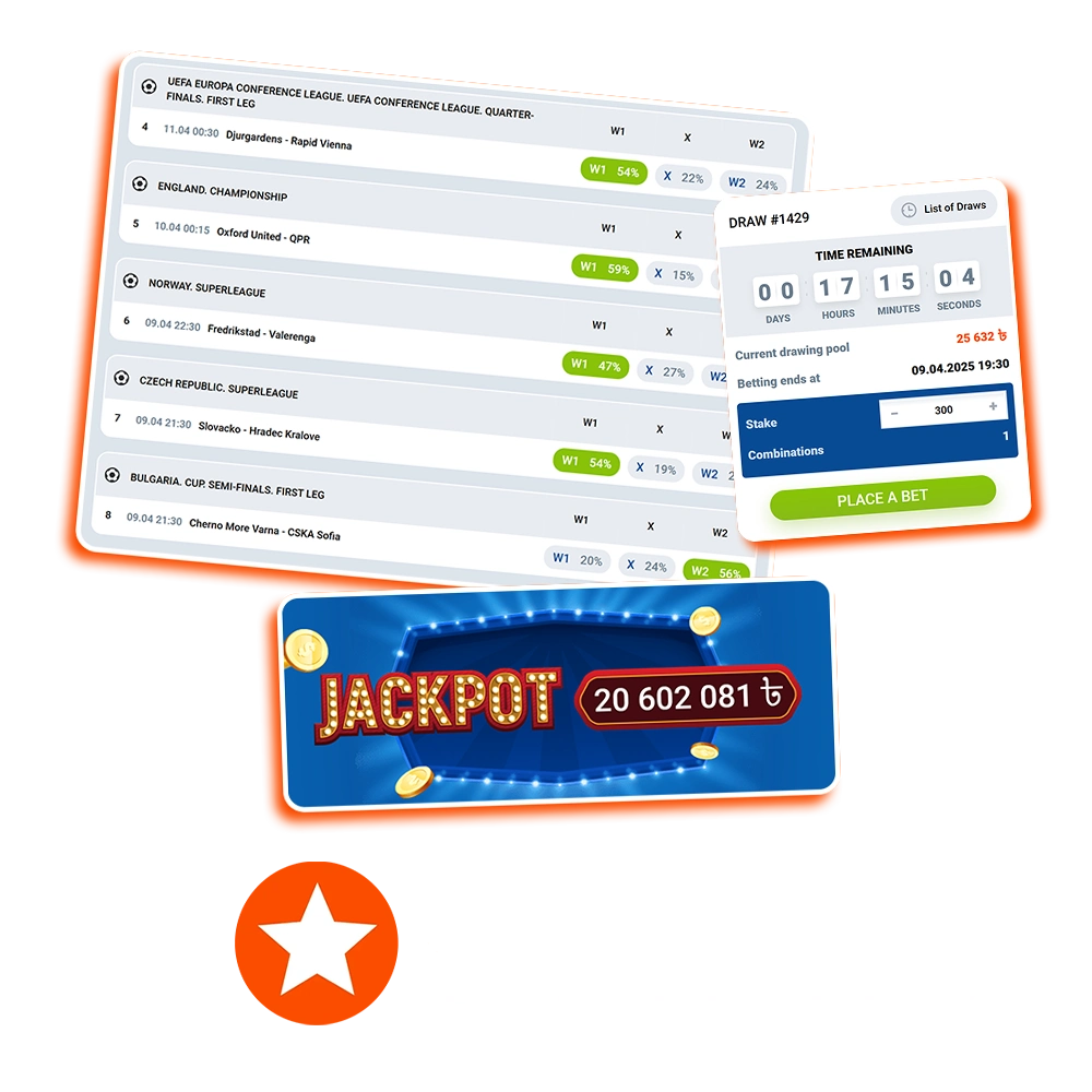 Try to win the jackpot by betting in TOTO at Mostbet.