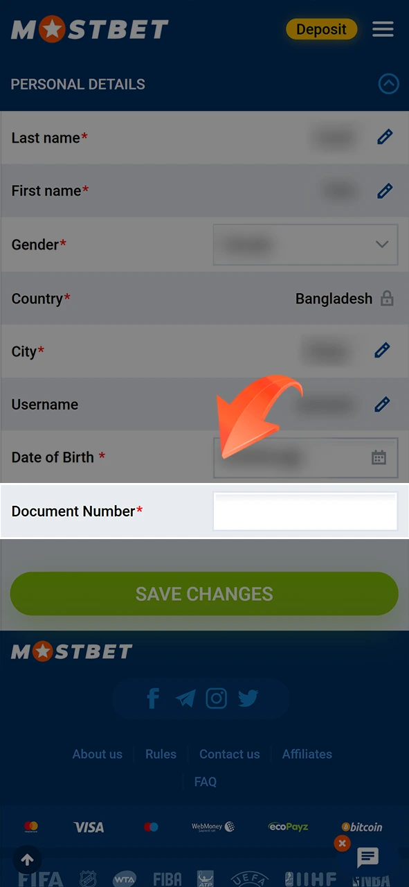 Go through the process of verifying your Mostbet account.