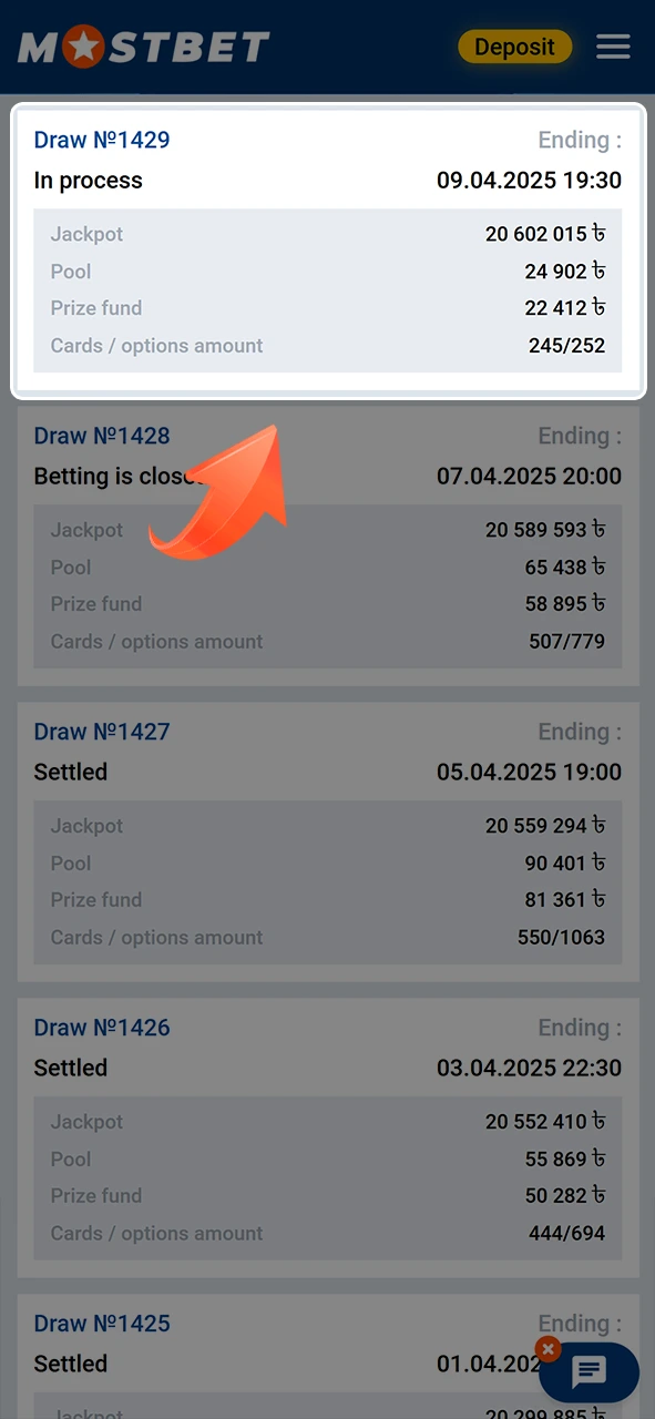 Wait until the end to find out if you have won the TOTO jackpot at Mostbet.