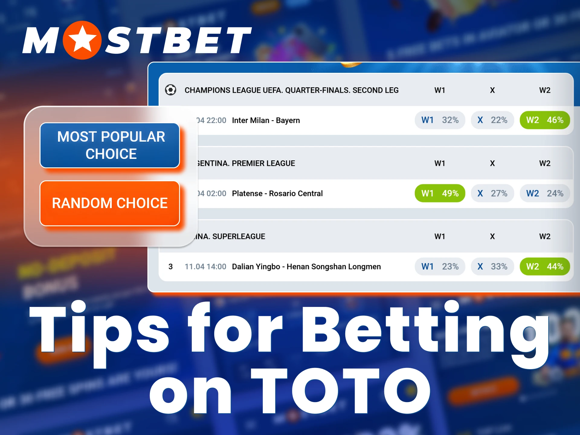 Take your football predictions to the next level with Mostbet TOTO.