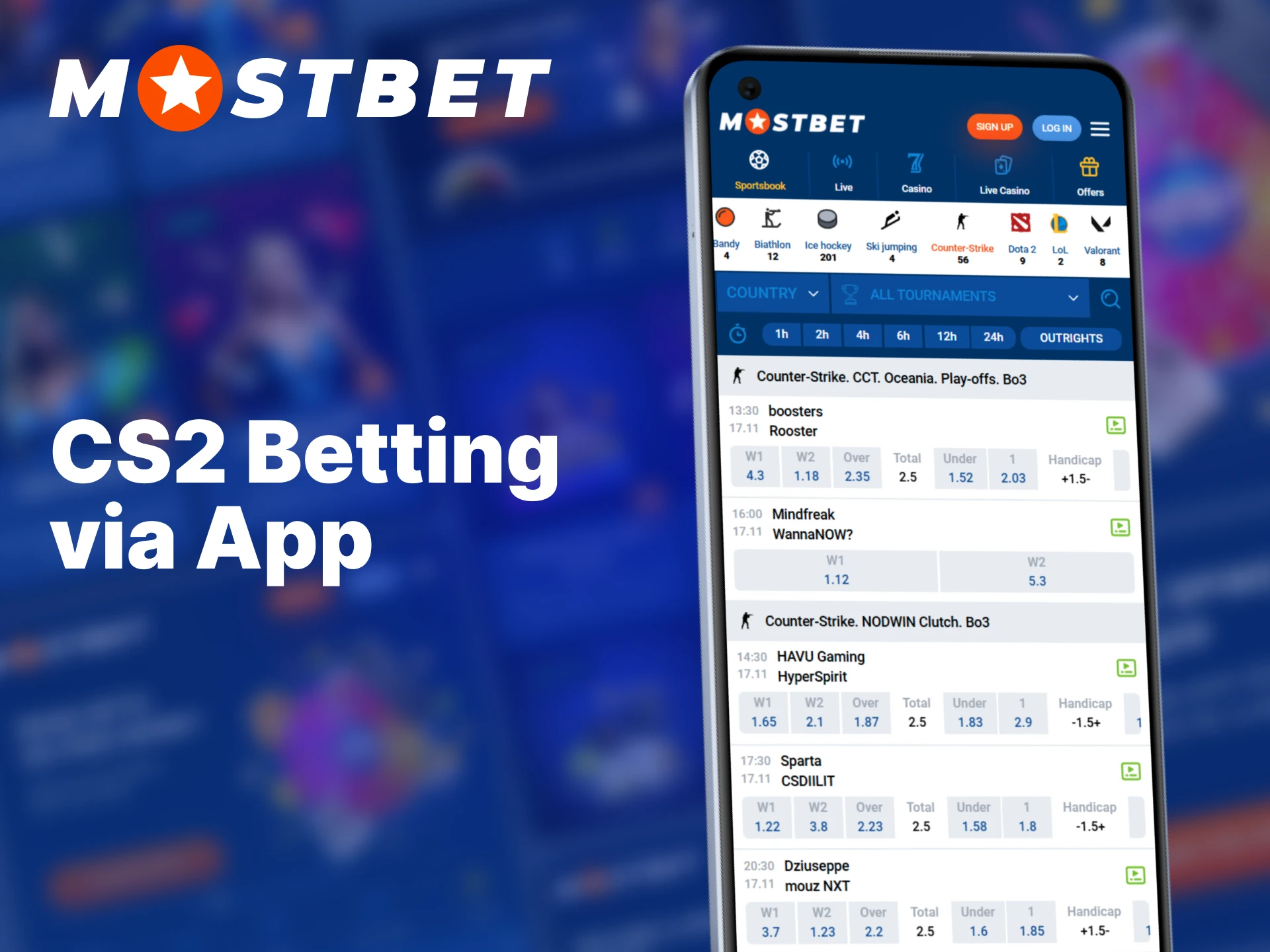 The mobile app from Mostbet gives Bangladesh fans fast CS2 betting access.