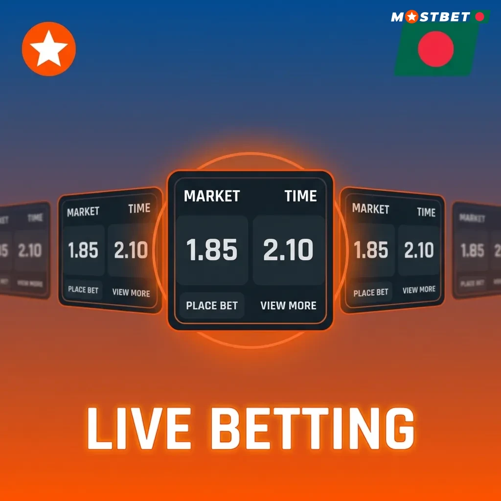 Live betting interface showing real-time odds updates and statistics for cricket, football, and other sports.