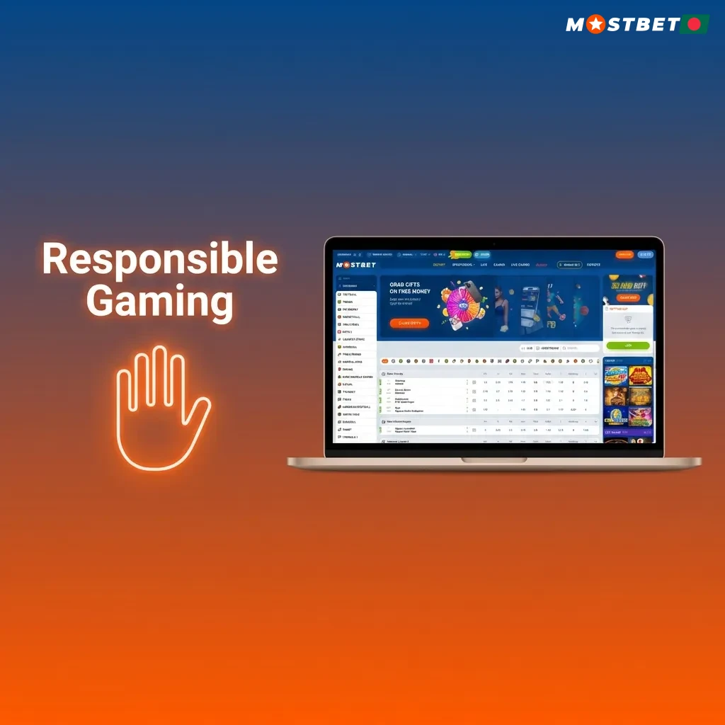 Platform displaying responsible gaming tools including deposit limits, self-exclusion options, and support resource links.