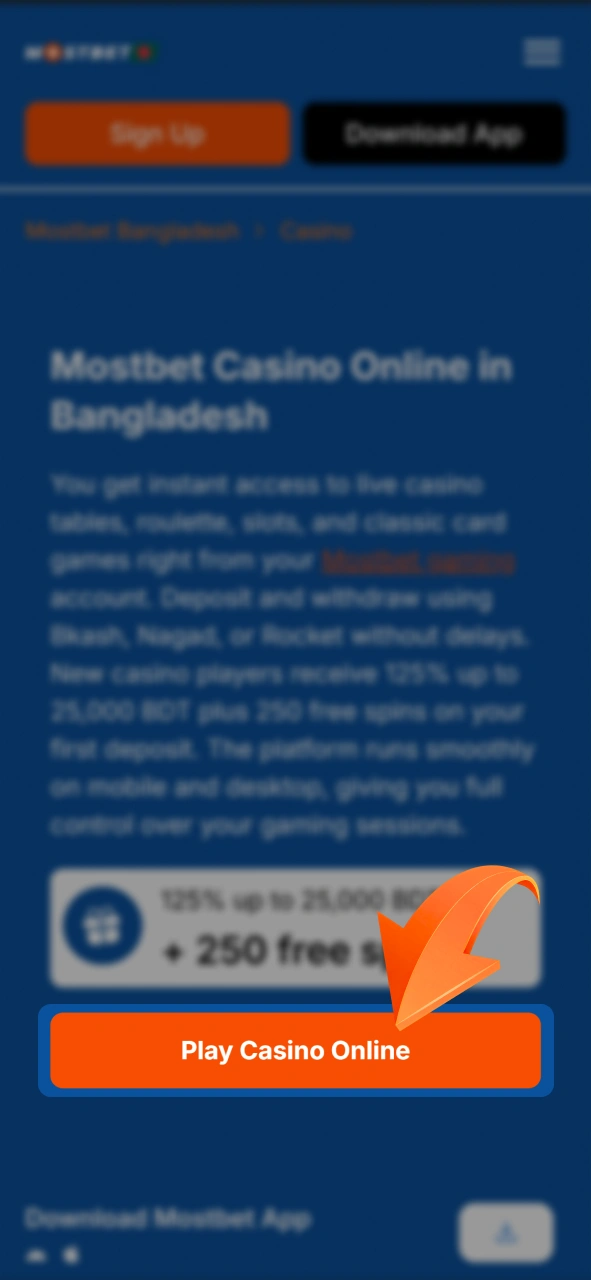 Step-by-step guide on how to create a new player account on the Mostbet casino platform.