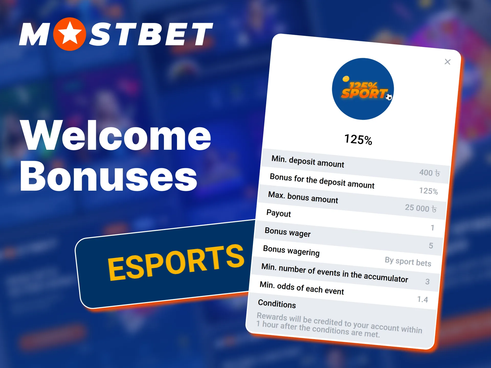 Get your eSports betting welcome bonus now on the Mostbet website.