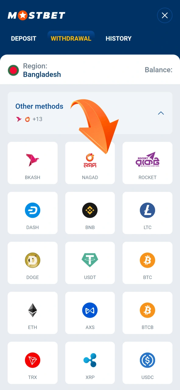 Choose the best withdrawal method to collect your winnings from Mostbet.
